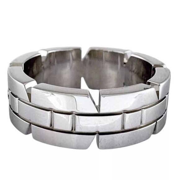 CARTIER Ring US 4 1/2 EU48 K18 white gold diamond Tank francais used - Picture 4 of 7